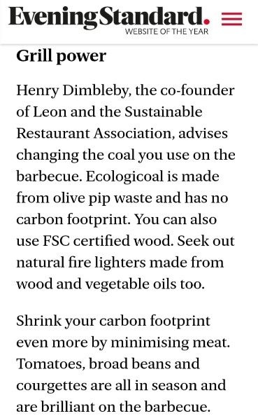 Evening Standard - Grill power haberi